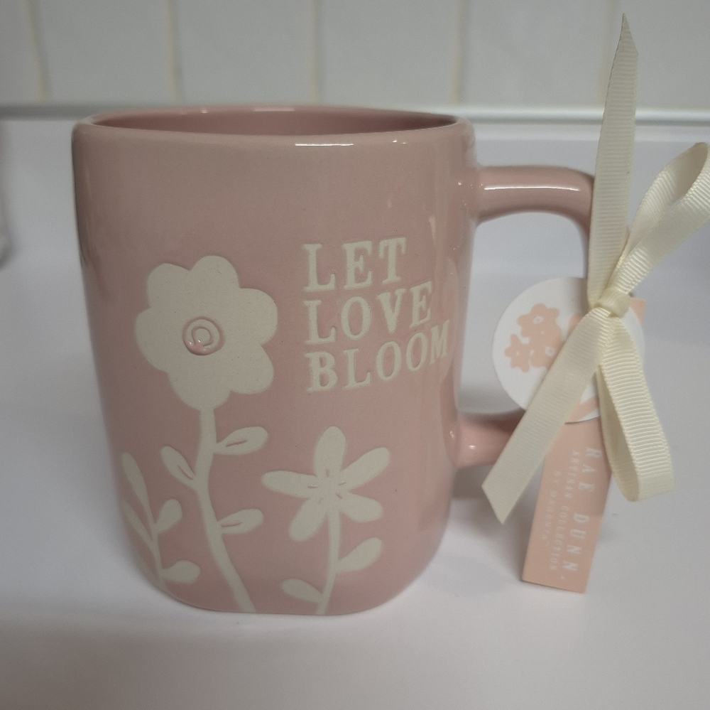 NEW Rae Dunn Pink and Cream Coffee Mug